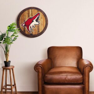 Arizona Coyotes: Officially Licensed NHL "Faux" Barrel Top Sign 20.25x20.25 by Fathead | Wood