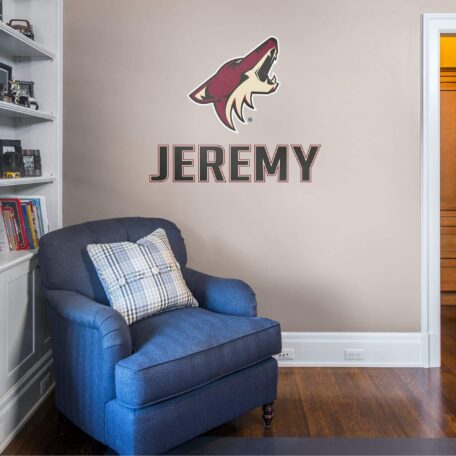 Arizona Coyotes: Stacked Personalized Name - Officially Licensed NHL Transfer Decal in Black (39.5"W x 52"H) by Fathead | Vinyl