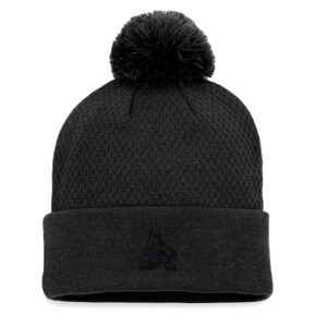 Women's Fanatics Branded Black Arizona Coyotes Authentic Pro Road Cuffed Knit Hat with Pom