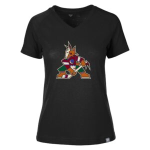 Women's Levelwear Black Arizona Coyotes Ariya Core V-Neck T-Shirt
