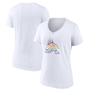 Women's Fanatics Branded White Arizona Coyotes Team Pride Logo V-Neck T-Shirt