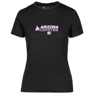 Women's Levelwear Black Arizona Coyotes Hockey Fights Cancer Maddox Chase T-Shirt