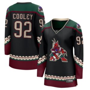 Logan Cooley Women's Fanatics Branded Black Arizona Coyotes 2021/22 Home Breakaway Custom Jersey