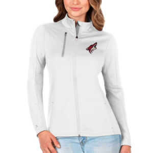 Women's Antigua White/Silver Arizona Coyotes Generation Full-Zip Pullover Jacket
